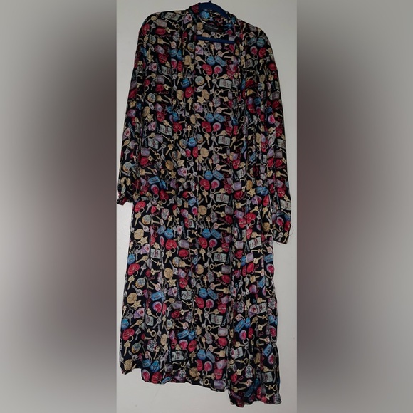 Rare Extremely Vintage Limited edition 1992 Nicole Miller Pure Silk Robe Large - Picture 1 of 6
